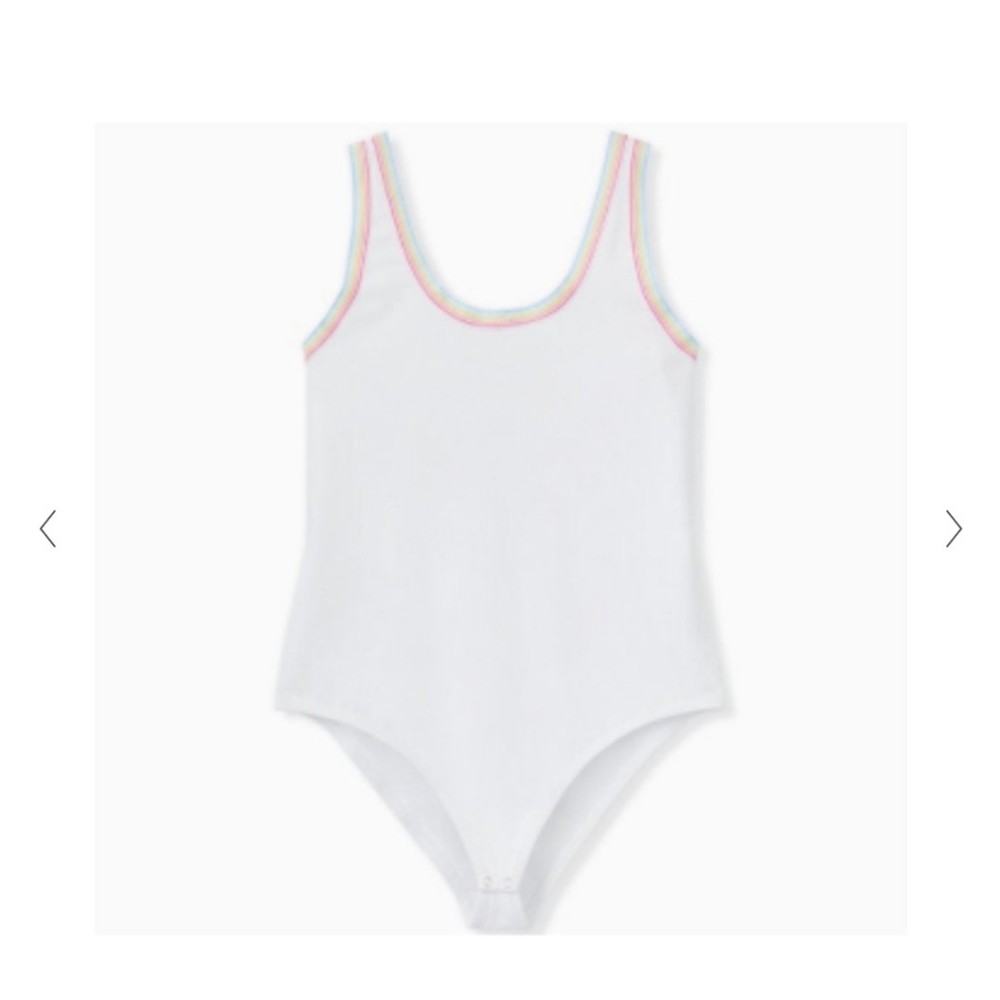 NWT TORRID SIZE 5 RAINBOW WHITE TANK BODYSUIT
